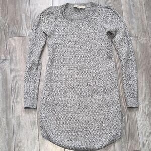 Ann Taylor LOFT Heather Gray Long Sleeve Sweater Dress XS